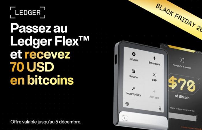 Earn Bitcoin for Black Friday: Switch to Ledger Flex and receive $70 in BTC!