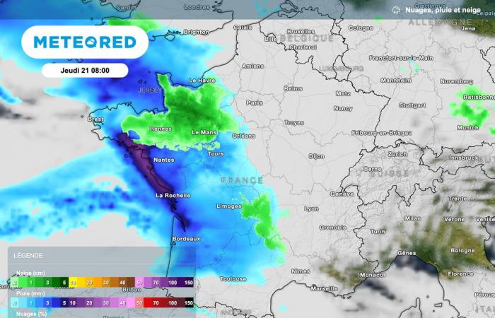 our maps confirm snowfall in France! What time will it snow in your area?