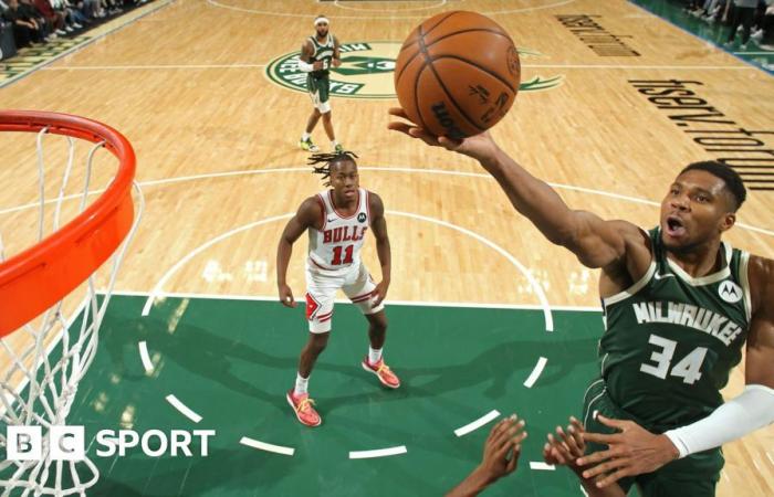 Giannis Antetokounmpo scores 41 points as Milwaukee Bucks beat Chicago Bulls