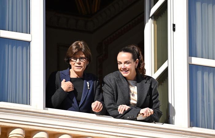 Princess Charlène appears with her precious engagement ring during Monaco's national holiday