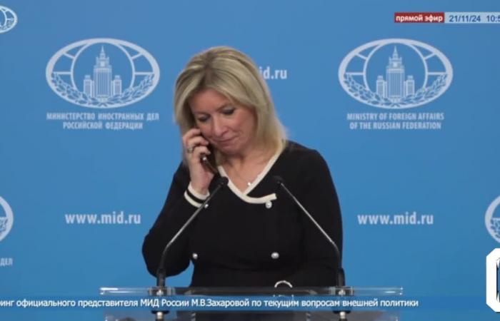 the spokesperson for Russian diplomacy called in the middle of a press conference not to comment on the firing of a ballistic missile