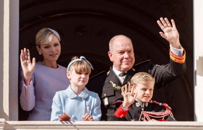 Princess Charlène appears with her precious engagement ring during Monaco's national holiday