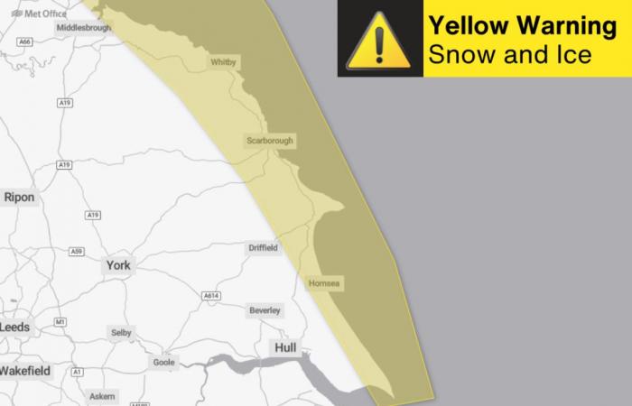 Yellow Weather Warnings Issued for Snow and Ice on Yorkshire Coast