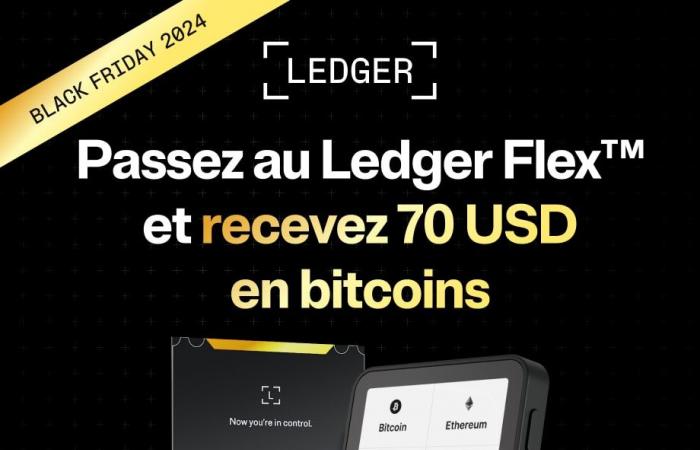 Earn Bitcoin for Black Friday: Switch to Ledger Flex and receive $70 in BTC!