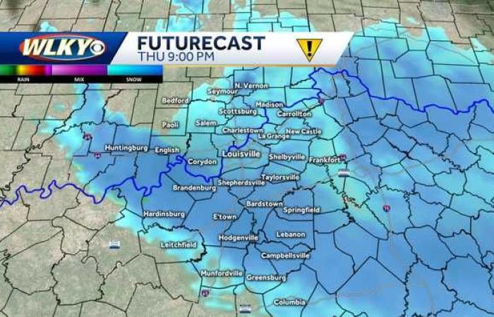 Snow showers possible Thursday in the Louisville region