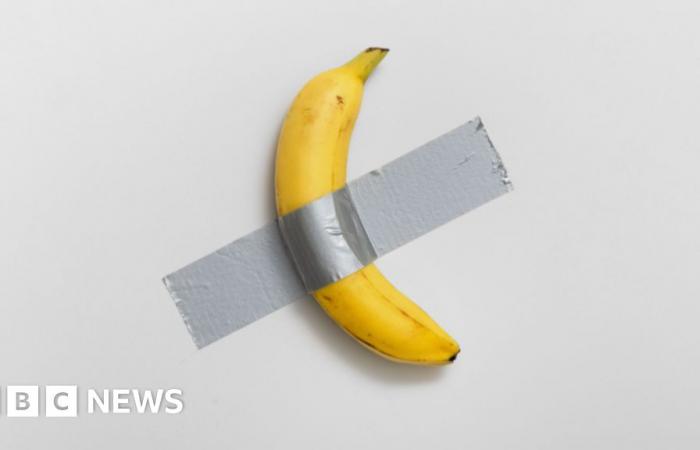 Duct-taped banana artwork auctioned for $6.2m in New York