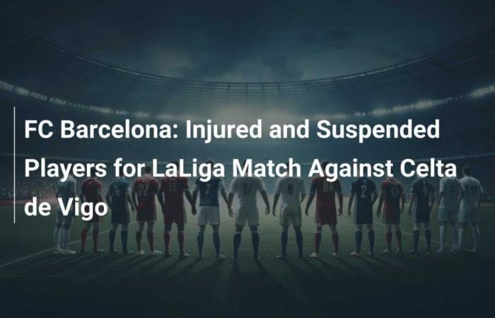 FC Barcelona: Players injured and suspended for LaLiga match against Celta de Vigo