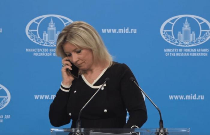 the spokesperson for Russian diplomacy called in the middle of a press conference not to comment on the firing of a ballistic missile