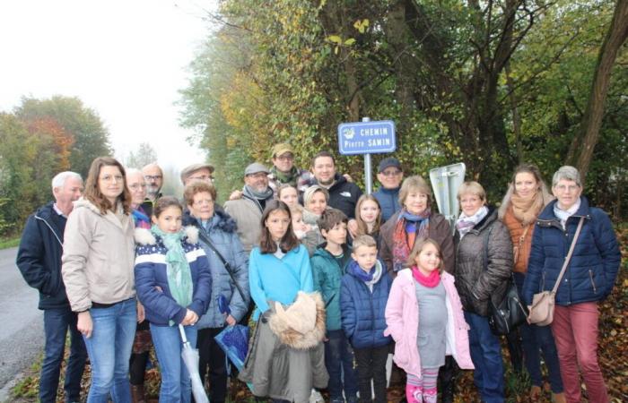 A path in the name of the great resistance fighter Pierre Samin, inaugurated in Vimoutiers, in Orne