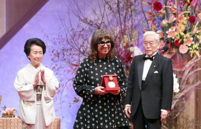 The artist Sophie Calle receives the praemium imperiale prize in Tokyo, the equivalent of the Nobel Prize in the arts