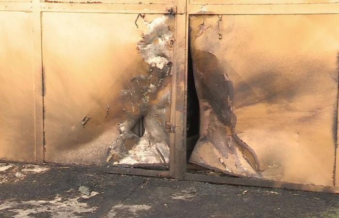 The front of a bar blown away by an explosion in Bastia