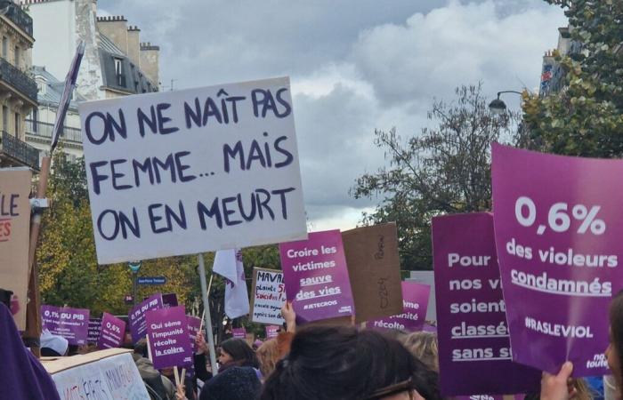 Demonstration in Paris against violence against women: the route of the procession