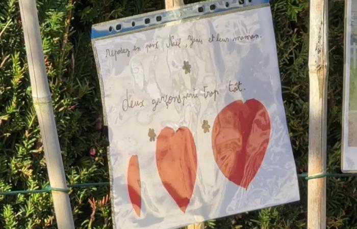 a white march in tribute to the mother and her two children aged 8 and 10