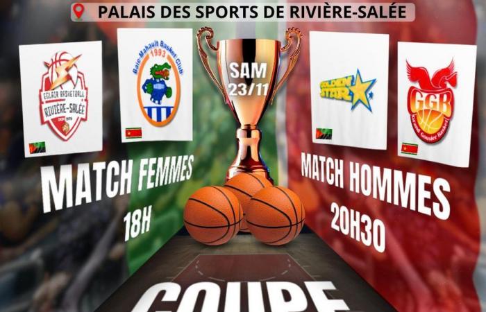 Eclair/Baie-Mahault BC and Golden-Star/Grand Gousier in the French Cup West Indies basketball zone