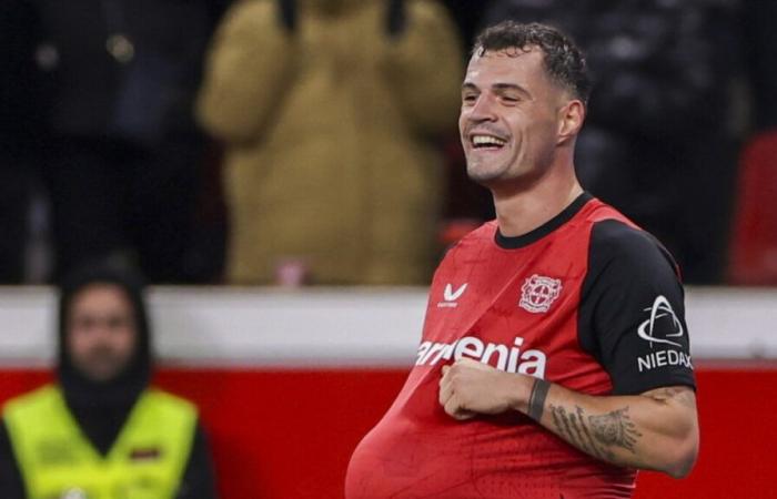 Granit Xhaka scores in Leverkusen's home win