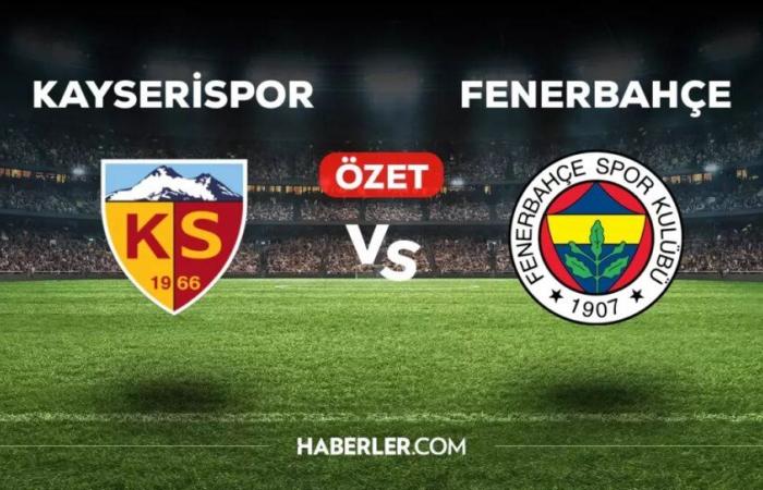 Watch Kayserispor Fenerbahçe match summary and goals! (VIDEO) Kayserispor Fenerbahçe extended summary! Who scored the goals, how many times did the match end?