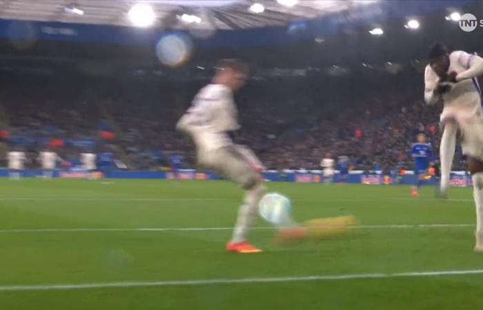 Insane moment as Noni Madueke blocks Cole Palmer’s shot on the line