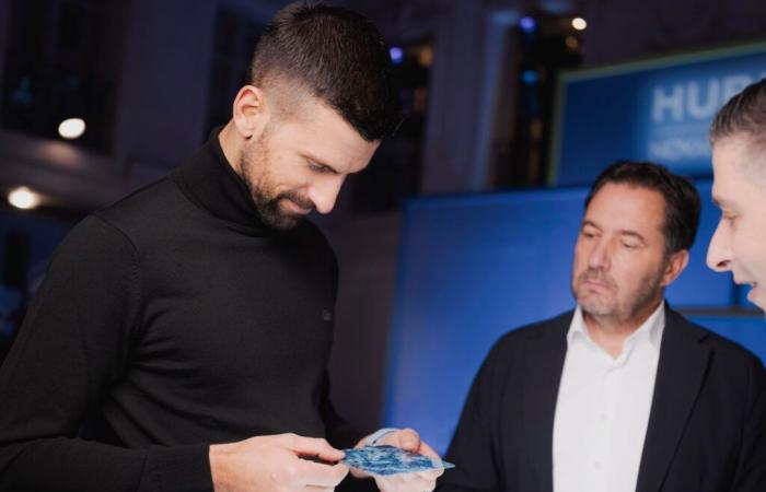 Novak Djokovic in Paris for the launch of his watch in collaboration with Hublot