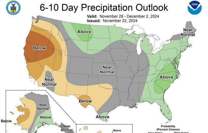 Thanksgiving week weather forecast by region