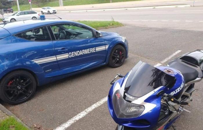 Drome. A motorcycle driven at more than 220 km/h on the A7 motorway