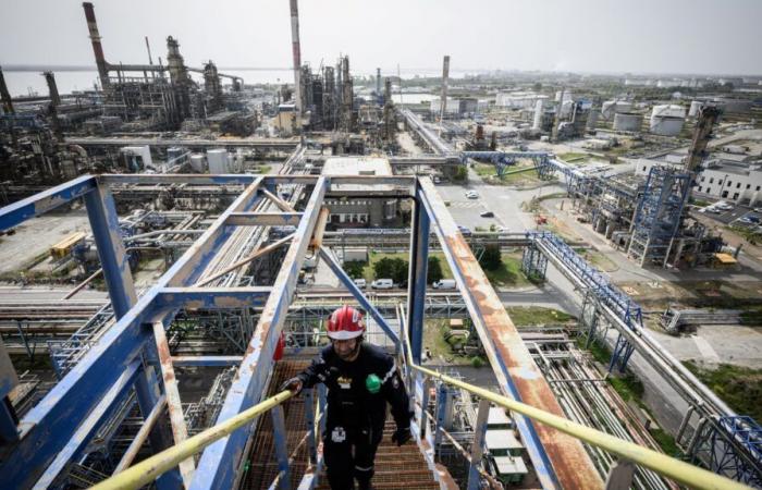 Pollution in the Loire after an oil leak at Total in Donges