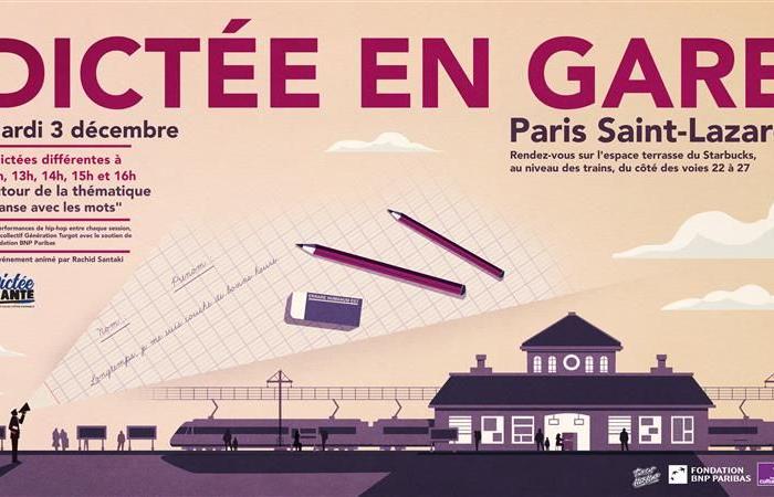 France Culture and SNCF Gares & Connexions will meet you at Paris Saint-Lazare station for five giant dictations