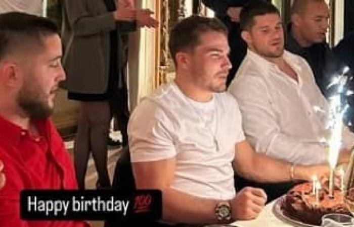 Images of Antoine Dupont's birthday, with influencer Léna Situations, rapper Oli and rugby stars