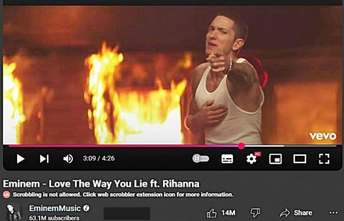 Eminem — “Love The Way You Lie” feat. Rihanna Surpassed 2.9 Billion Views on YouTube | Eminem.Pro