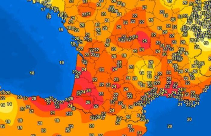 in the South-West, up to 26°C recorded and a summer night at the end of November