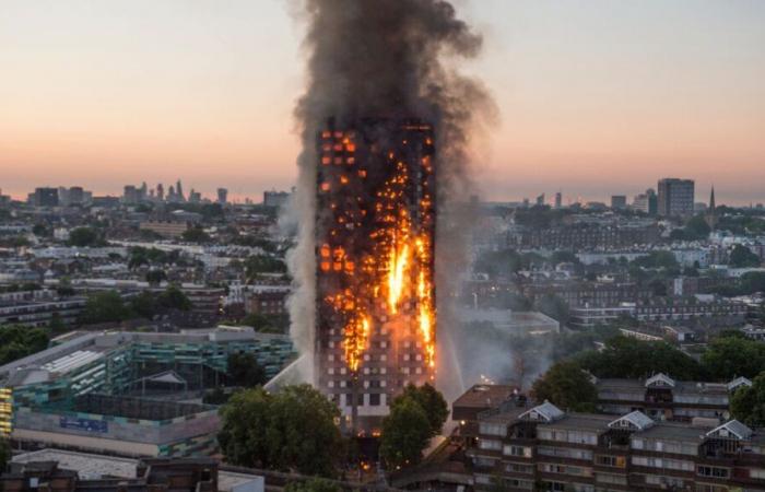 The Grenfell Tower fire in London