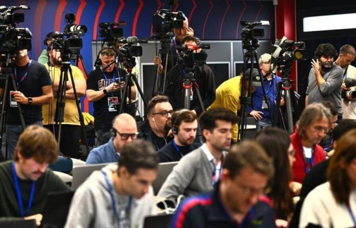 Before the match against FC Barcelona, ​​Stade Brestois on the sidelines of the Catalan media