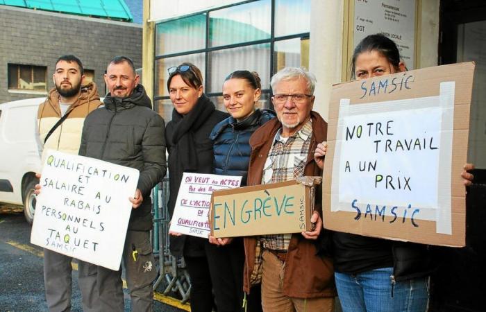 In Lannion, after a day of strike, agents of the Samsic company announce that they have won their case