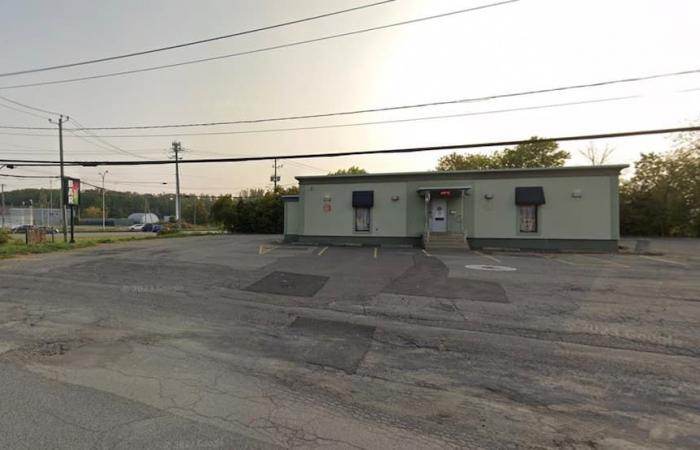 Christmas trees on sale in the parking lot of a nude dancer bar in Montérégie make Internet users smile