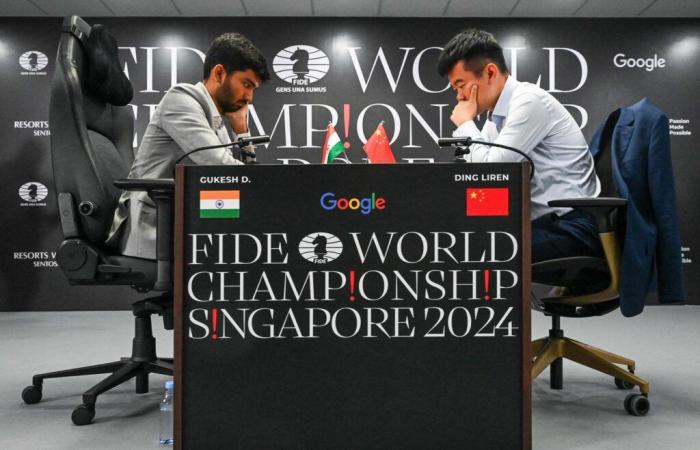 victory of Ding Liren against Gukesh Dommaraju in act 1 of the world championship