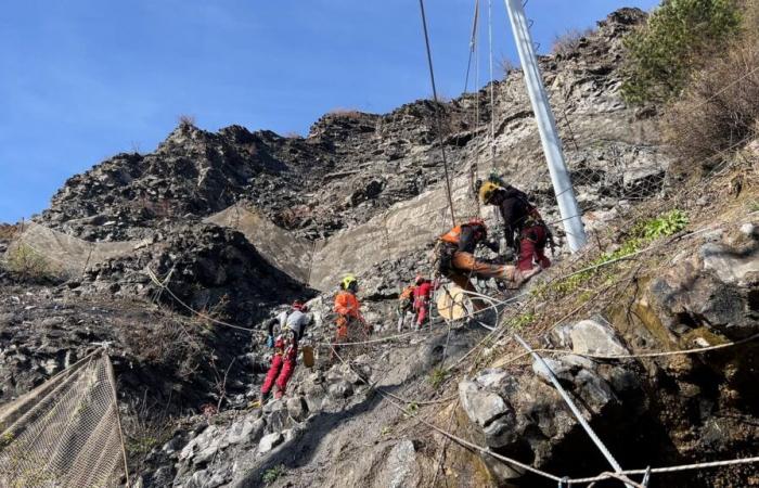 a cliff safety project underway in Lettret