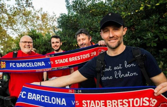 REPORTING. Stade Brestois supporters in 7th heaven before the match against FC Barcelona