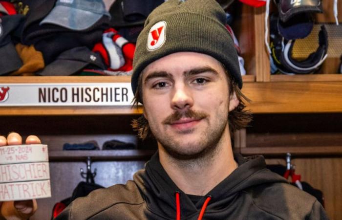 NHL: Nico Hischier scores his first hat trick