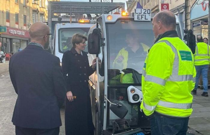 Government minister on Chippenham High Street after flood