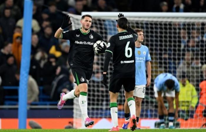 Manchester City draws at home against Feyenoord after leading by three goals