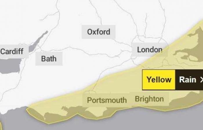 Met Office warns homes and businesses could flood as it issues yellow rain alert for the New Forest and Christchurch