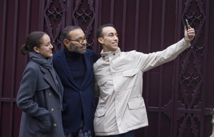 HM King Mohammed VI seen on a family stroll in Paris with Crown Prince Moulay Hassan and Princess Lalla Khadija