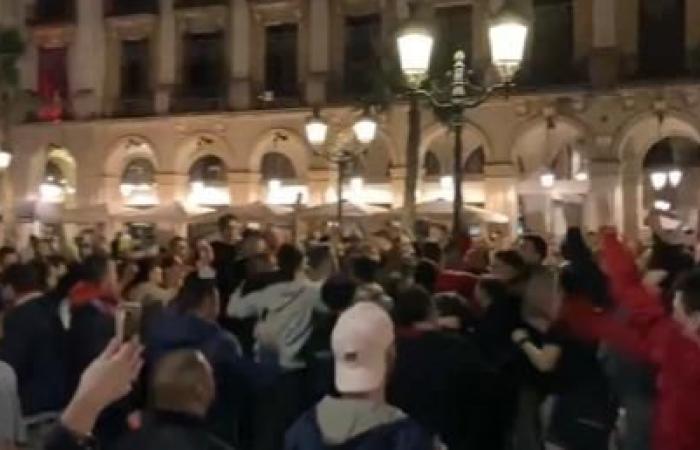 in video, Brest supporters create a crazy atmosphere in the streets of Barcelona