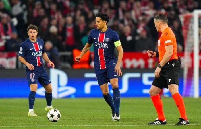 PSG: Marquinhos attacks the referee on the Bavarian goal