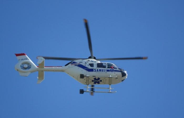 Accident near Toulouse. A car hits a plane tree, the driver airlifted between life and death