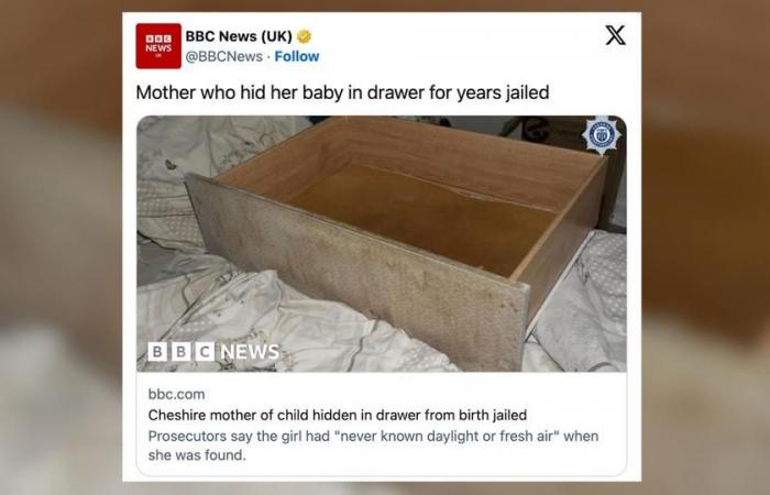 a 3-year-old child had lived in a drawer since birth, her mother incarcerated