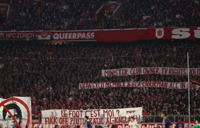 Bayern-PSG: banners against Nasser Al-Khelaïfi in the stands in Munich