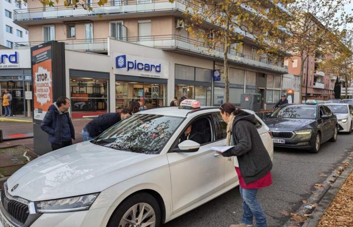 Between gathering and filtering dams, taxis mobilized in Toulouse