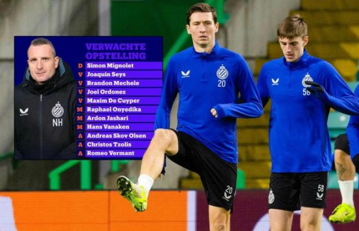 First starting place for Vermant in Champions League? This is the probable eleven of Club Brugge against Celtic