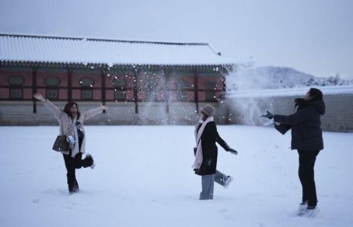 Biggest November snowstorm in half a century hits Seoul and grounds flights