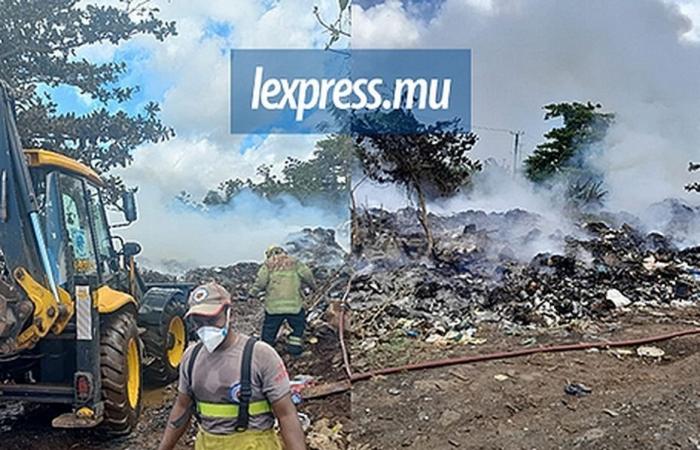 a second waste landfill station on fire